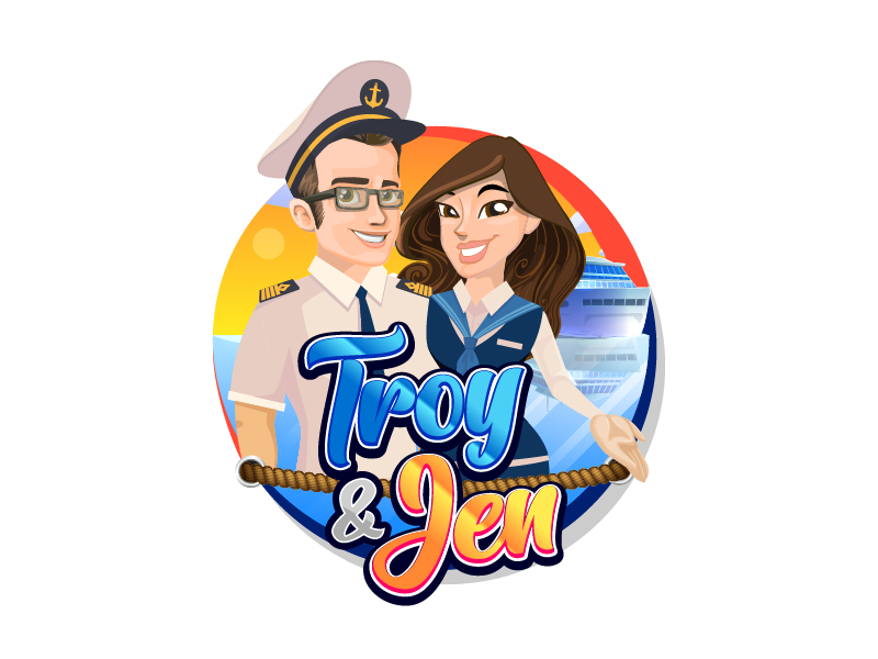 Troy & Jen logo design by Loregraphic