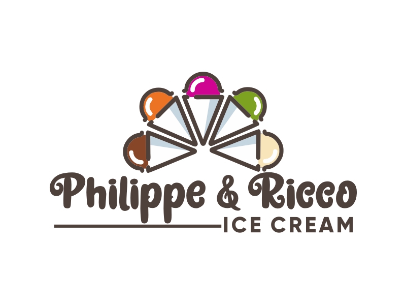 Philippe & Ricco  Ice cream logo design by coco