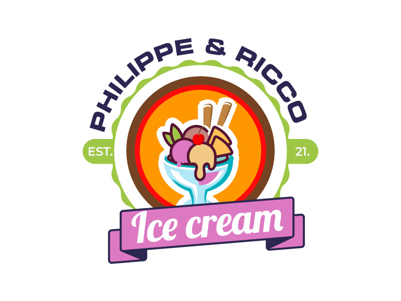 Philippe & Ricco  Ice cream logo design by yondi