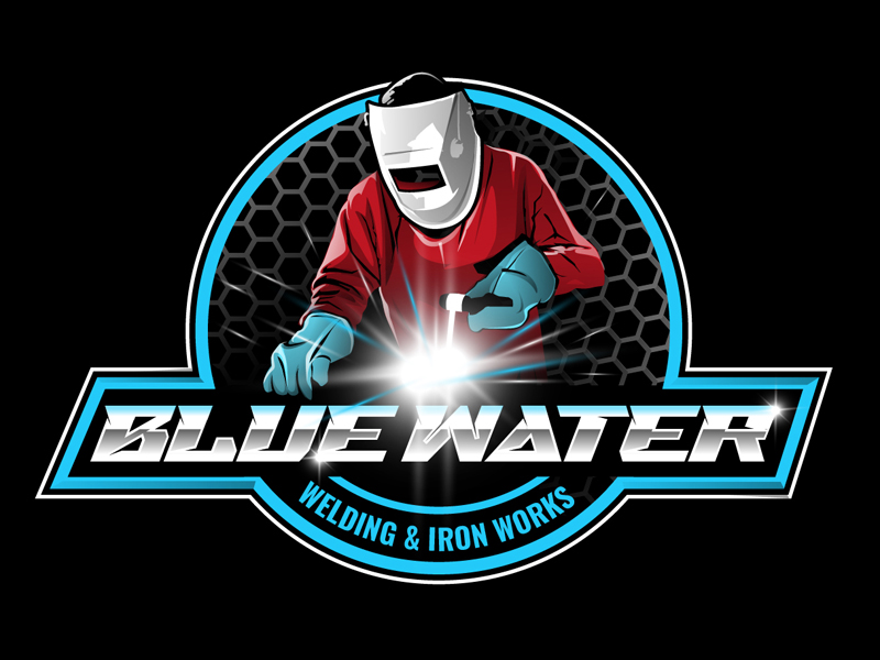 Blue Water Welding & Iron Works logo design by DreamLogoDesign