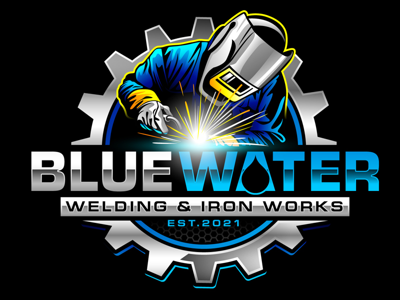 Blue Water Welding & Iron Works logo design by DreamLogoDesign