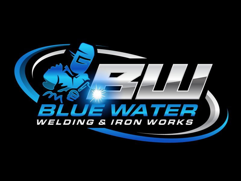 Blue Water Welding & Iron Works logo design by DreamLogoDesign