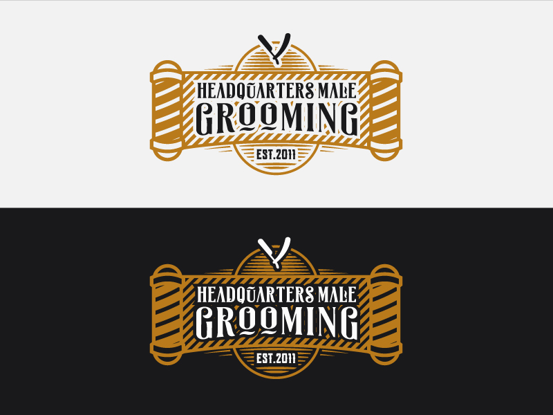 HEADQUARTERS MALE GROOMING logo design by Brainconcept