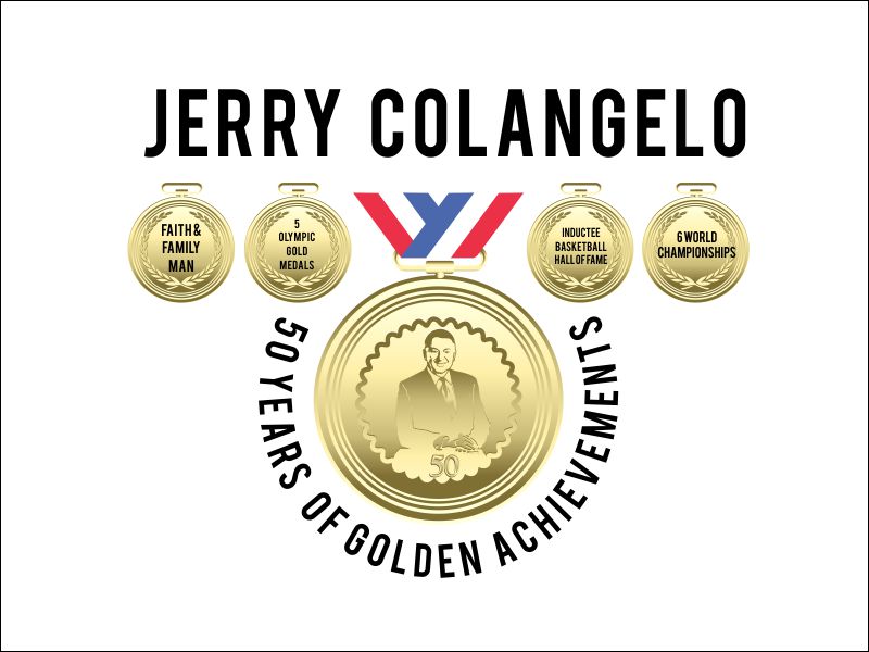Jerry Colangelo 50 Years of Golden Achievements logo design by GURUARTS
