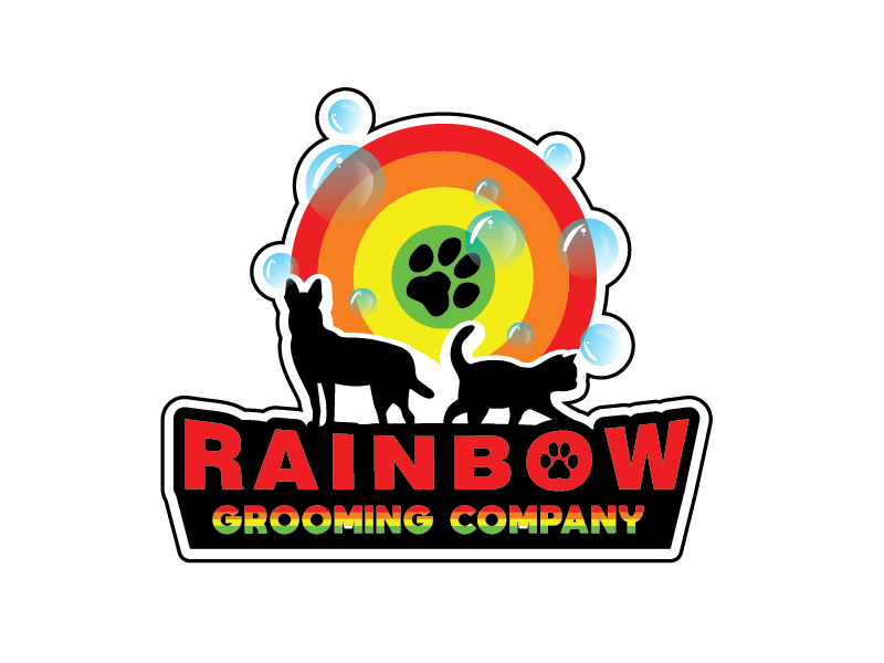 The Rainbow Grooming Company logo design by Shailesh