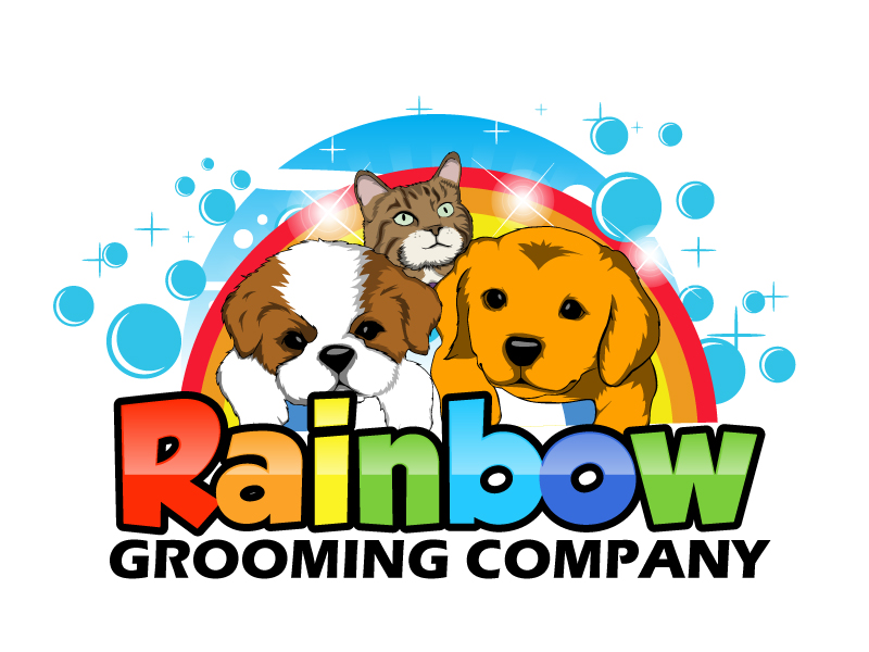 The Rainbow Grooming Company logo design by ElonStark