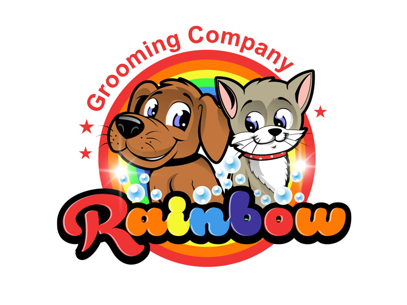 The Rainbow Grooming Company logo design by DreamLogoDesign