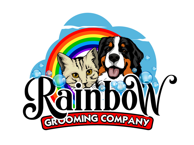 The Rainbow Grooming Company logo design by DreamLogoDesign