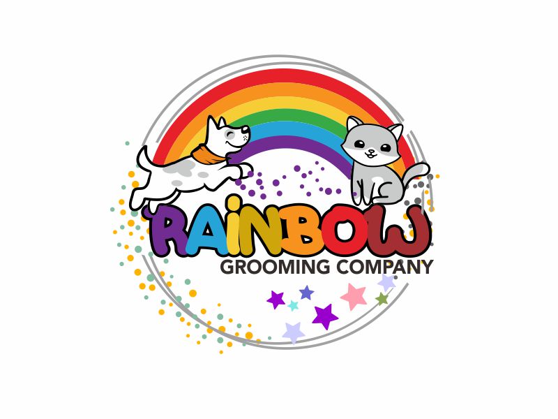 The Rainbow Grooming Company logo design by bosbejo
