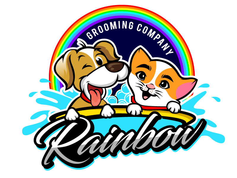 The Rainbow Grooming Company logo design by REDCROW