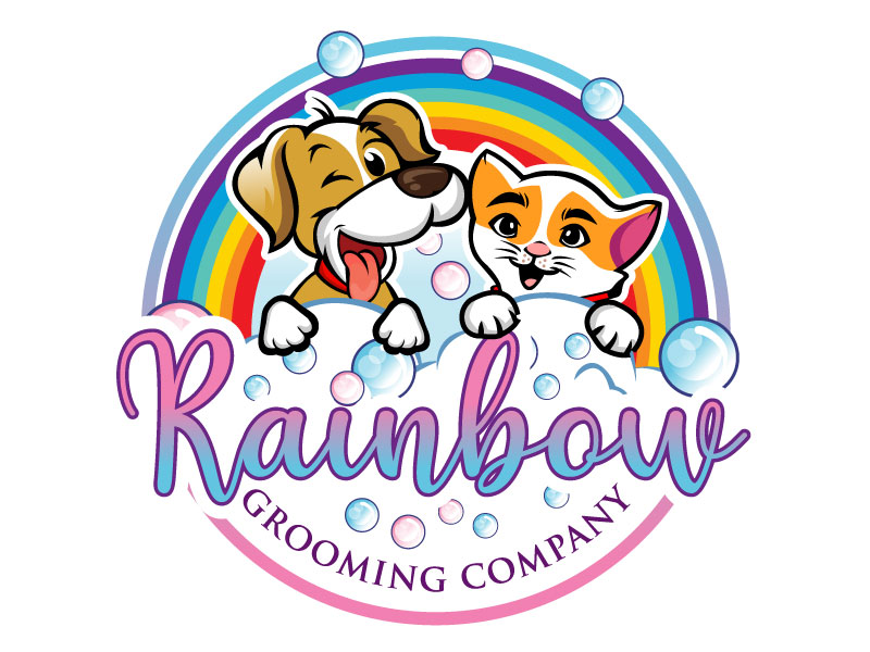 The Rainbow Grooming Company logo design by REDCROW