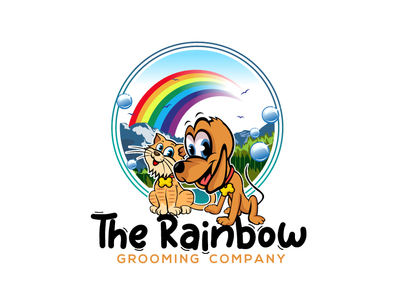 The Rainbow Grooming Company logo design by LogoInvent