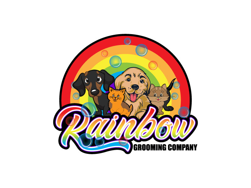 The Rainbow Grooming Company logo design by nona