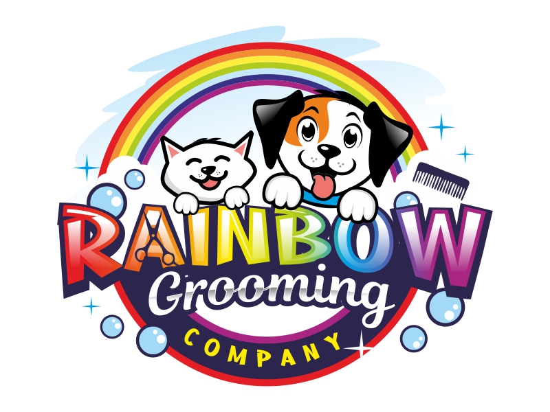 The Rainbow Grooming Company logo design by ruki