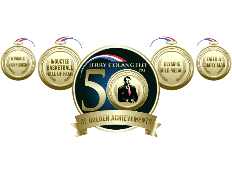 Jerry Colangelo 50 Years of Golden Achievements logo design by MUSANG