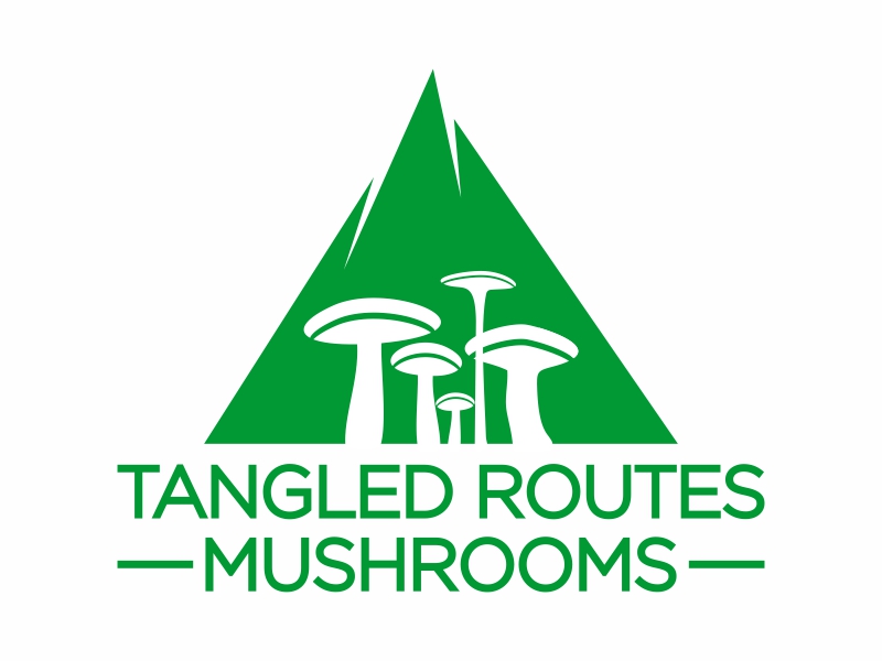 Tangled Routes Mushrooms logo design by rykos