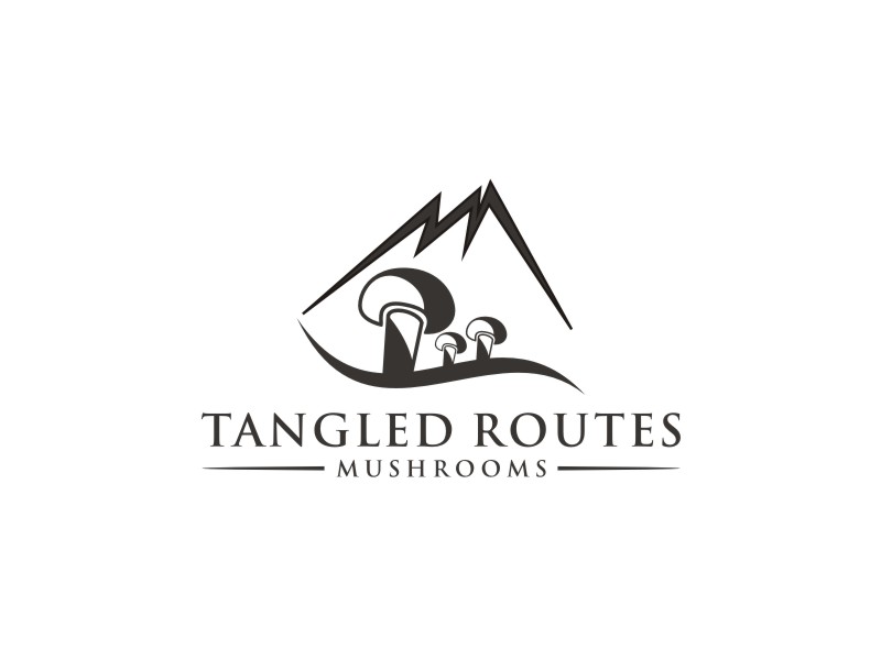Tangled Routes Mushrooms logo design by Artomoro