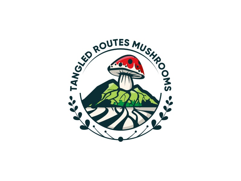 Tangled Routes Mushrooms logo design by ramapea