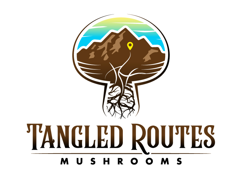 Tangled Routes Mushrooms logo design by PRN123