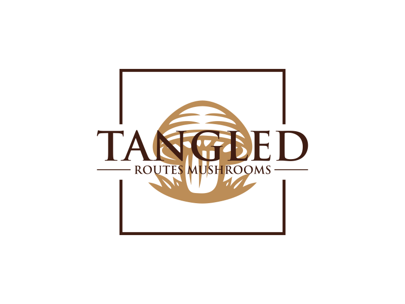 Tangled Routes Mushrooms logo design by Amne Sea