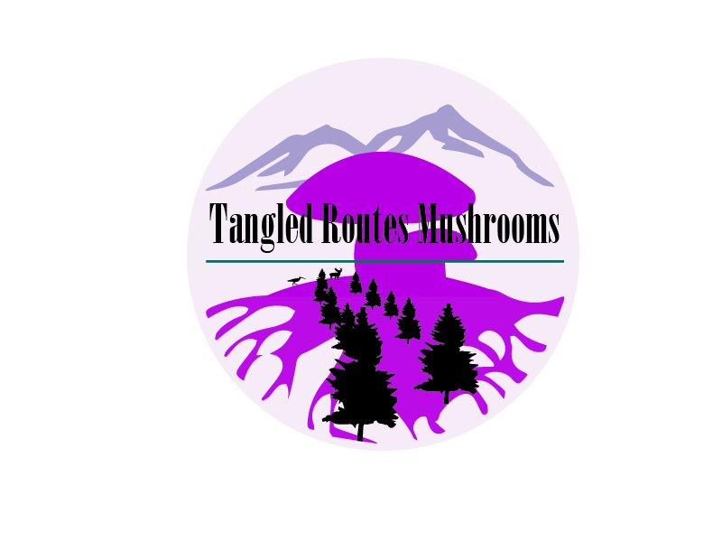 Tangled Routes Mushrooms logo design by gateout