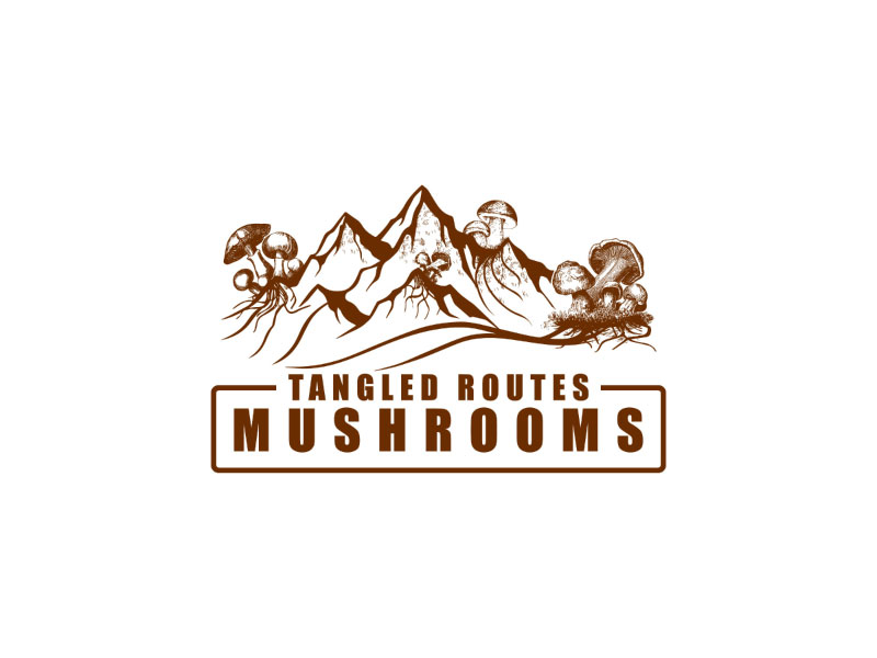 Tangled Routes Mushrooms logo design by nona