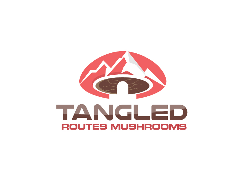 Tangled Routes Mushrooms logo design by fawadyk