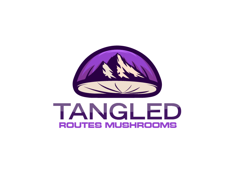 Tangled Routes Mushrooms logo design by fawadyk