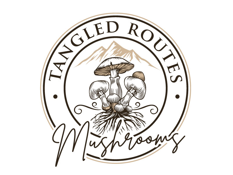 Tangled Routes Mushrooms logo design by REDCROW