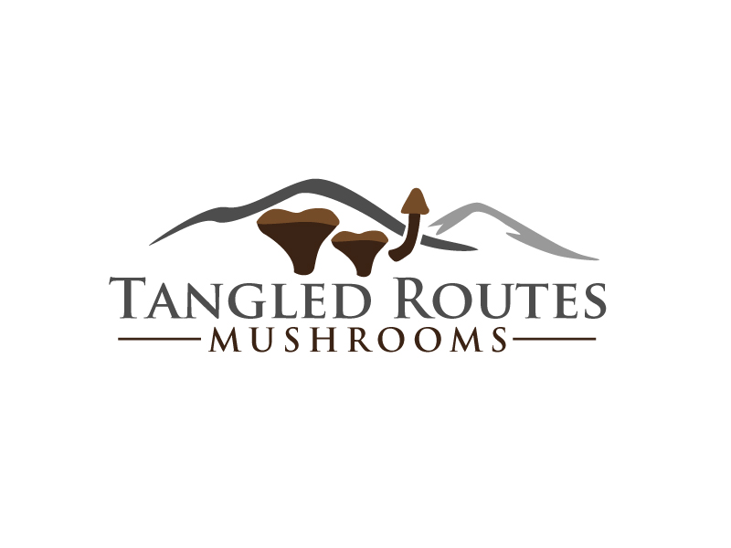Tangled Routes Mushrooms logo design by Webphixo