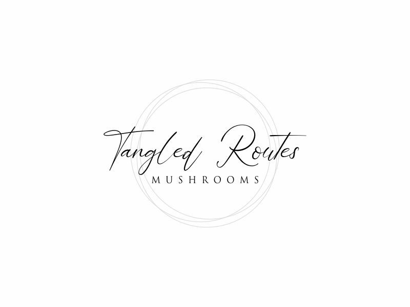 Tangled Routes Mushrooms logo design by hopee