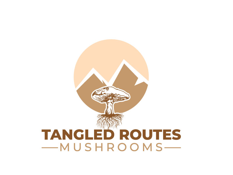 Tangled Routes Mushrooms logo design by aryamaity