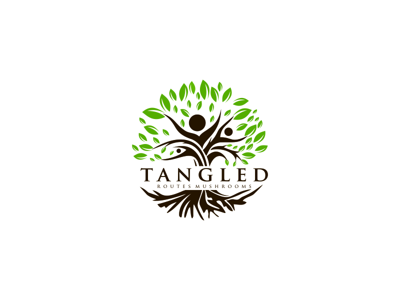 Tangled Routes Mushrooms logo design by Msinur