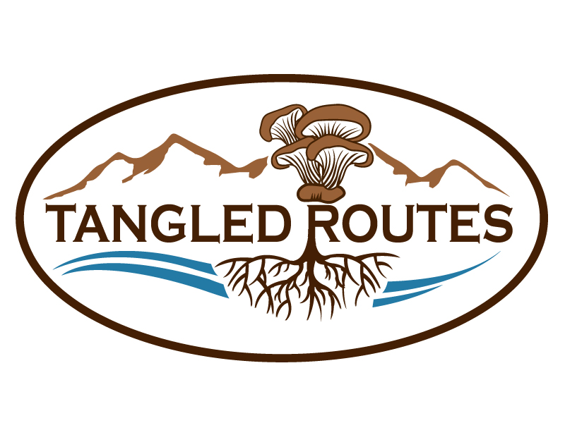 Tangled Routes Mushrooms logo design by PMG