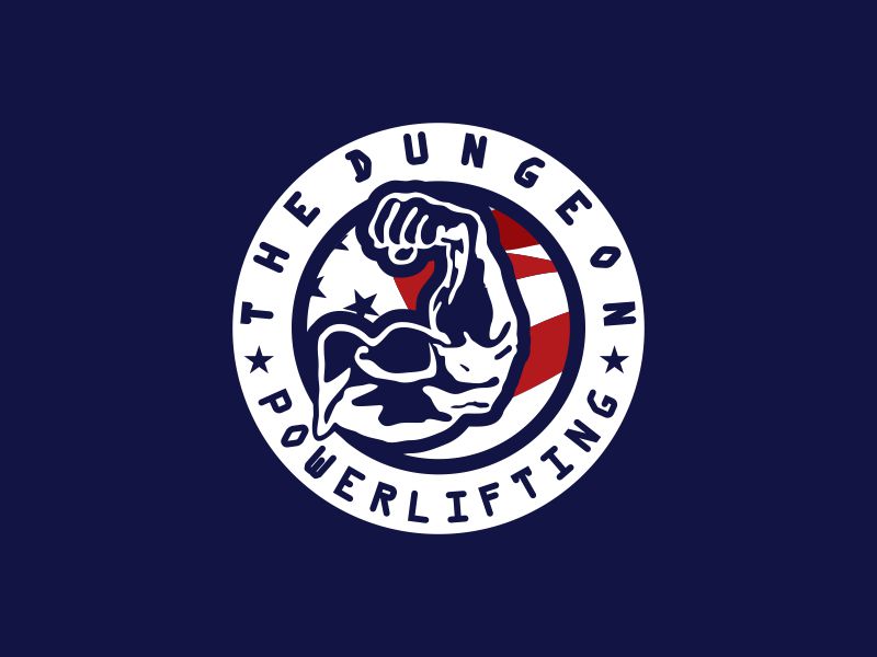 The Dungeon Powerlifting logo design by Akisaputra