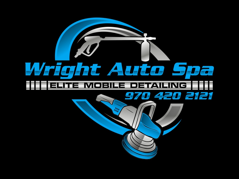 Wright Auto Spa elite Mobile detailing. 970 420 2121 logo design by qqdesigns