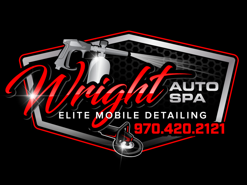 Wright Auto Spa elite Mobile detailing. 970 420 2121 logo design by jaize