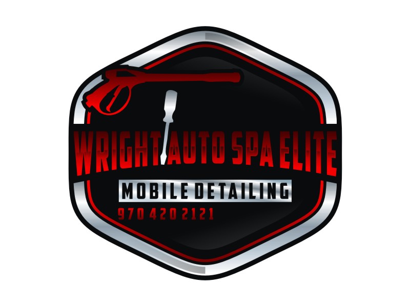 Wright Auto Spa elite Mobile detailing. 970 420 2121 logo design by Artomoro