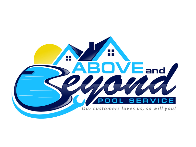 Above and Beyond Pool Service logo design by DreamLogoDesign