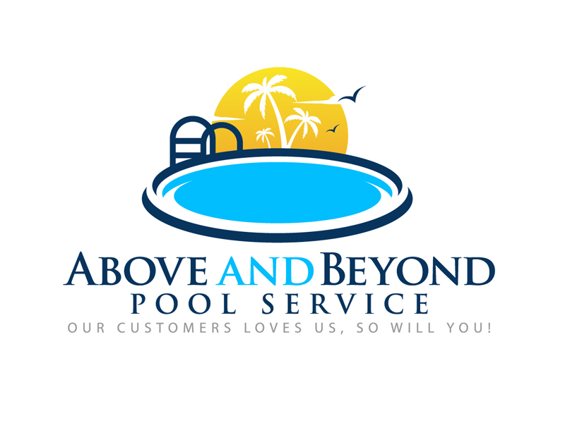 Above and Beyond Pool Service logo design by DreamLogoDesign
