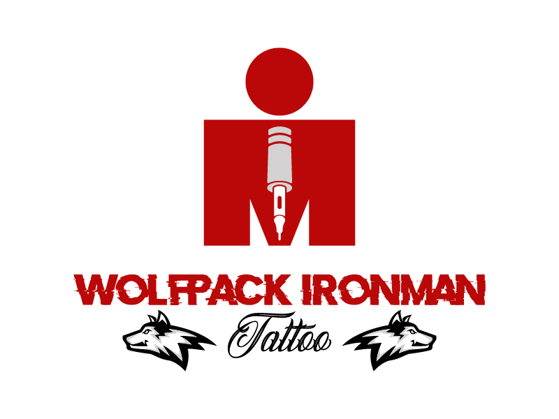 WolfPack Ironman Tattoo logo design by twomindz