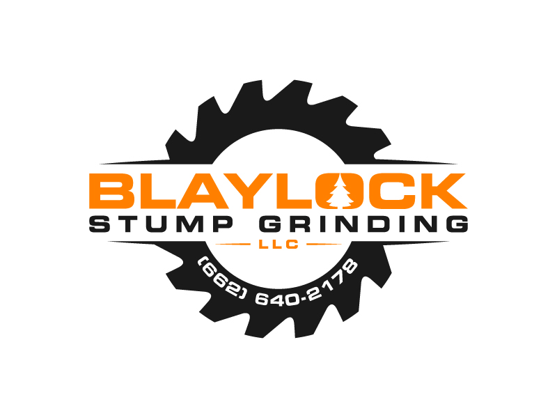 Blaylock Stump Grinding, LLC (662) 640-2178 logo design by Kirito