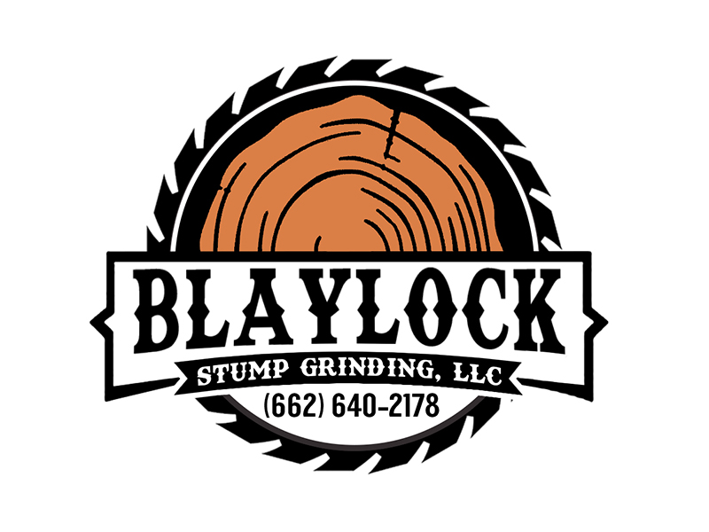 Blaylock Stump Grinding, LLC (662) 640-2178 logo design by PrimalGraphics
