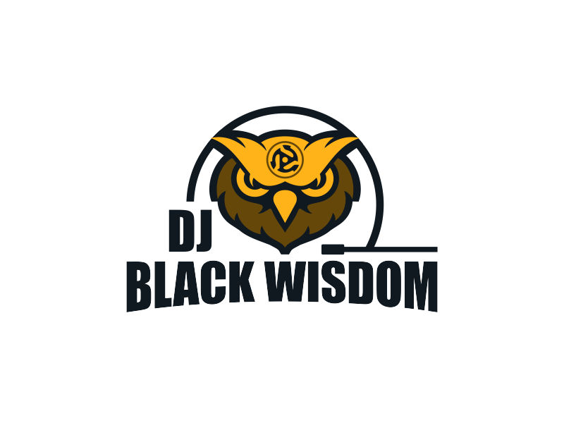 DJ Black Wisdom logo design by pionsign