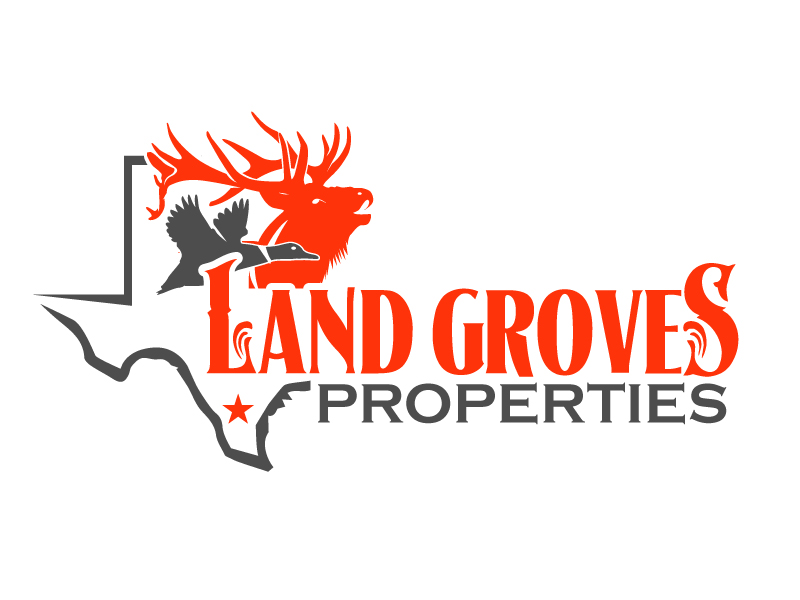 LAND GROVES PROPERTIES logo design by ElonStark