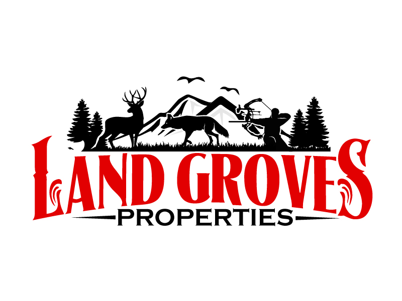 LAND GROVES PROPERTIES logo design by ElonStark