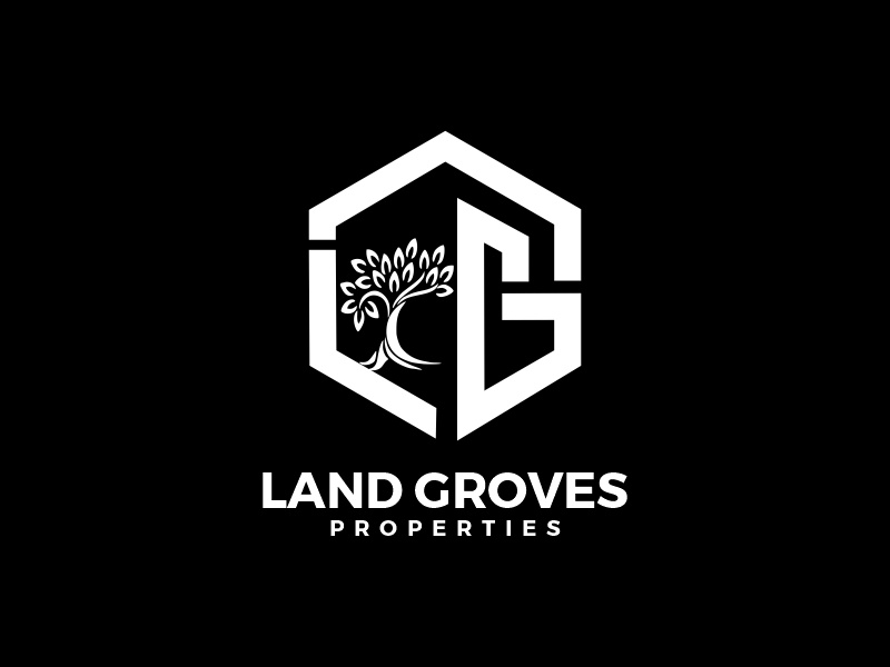LAND GROVES PROPERTIES logo design by Mahrein