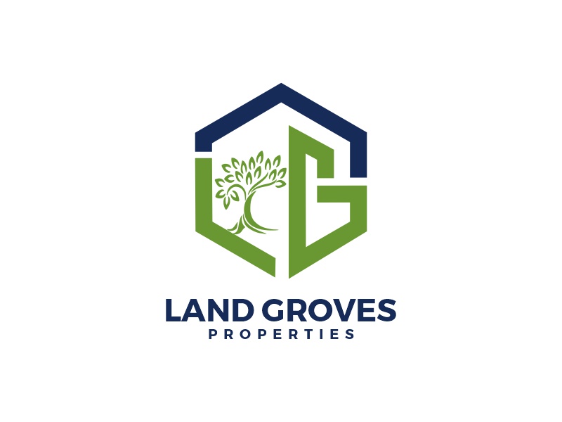 LAND GROVES PROPERTIES logo design by Mahrein