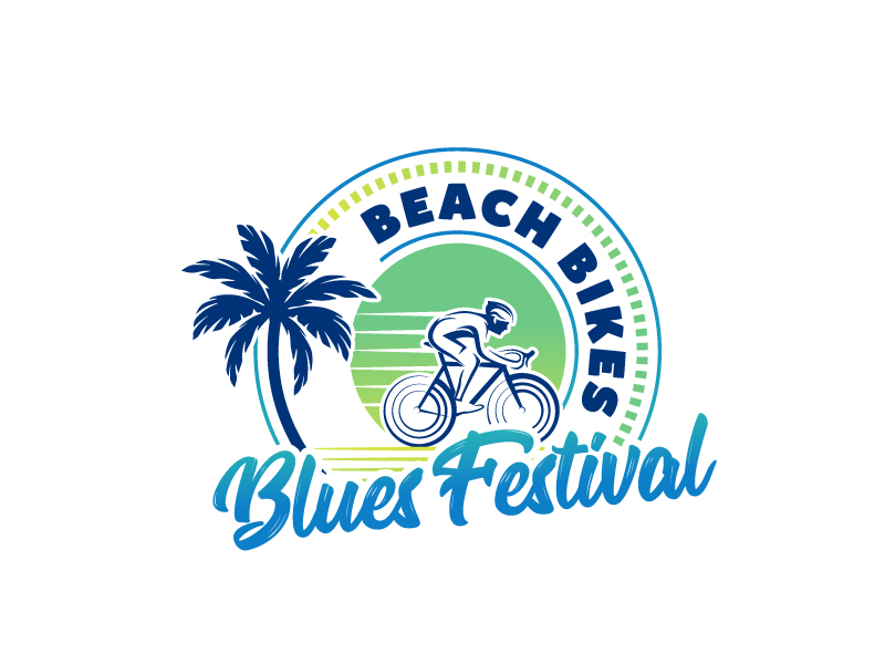 Beach Bikes Blues Festival logo design by Kirito