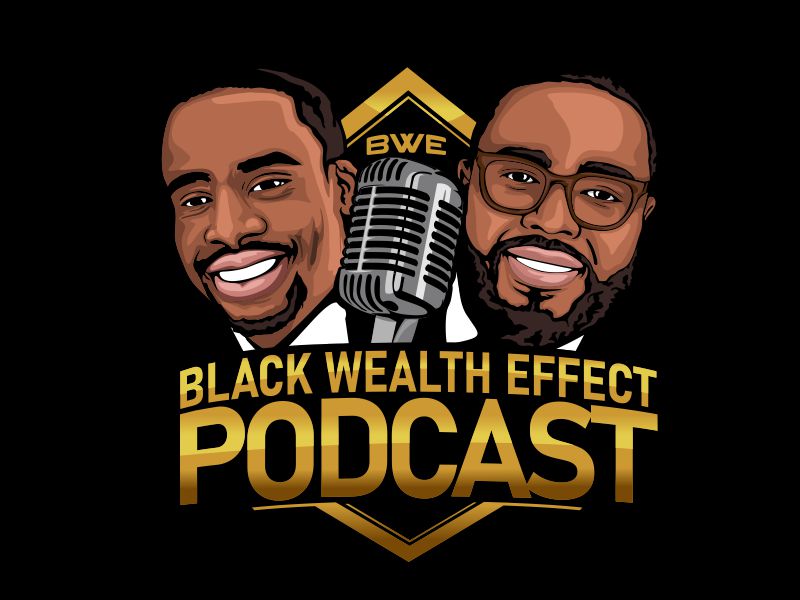 Black Wealth Effect Podcast logo design by veron